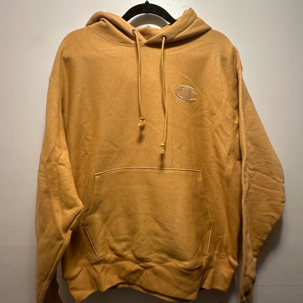 Champion gold Hoodie tags on